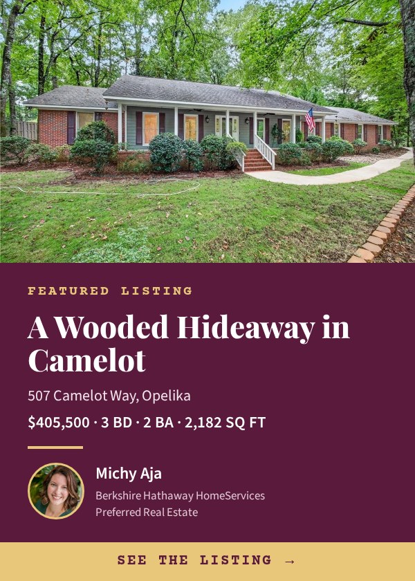 Featured listing: 507 Camelot Way, Opelika, $405,500, listed by Michy Aja