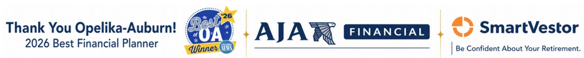Thank You Opelika-Auburn! AJA Financial, 2026 Best of OA Best Financial Planner, Dave Ramsey SmartVestor