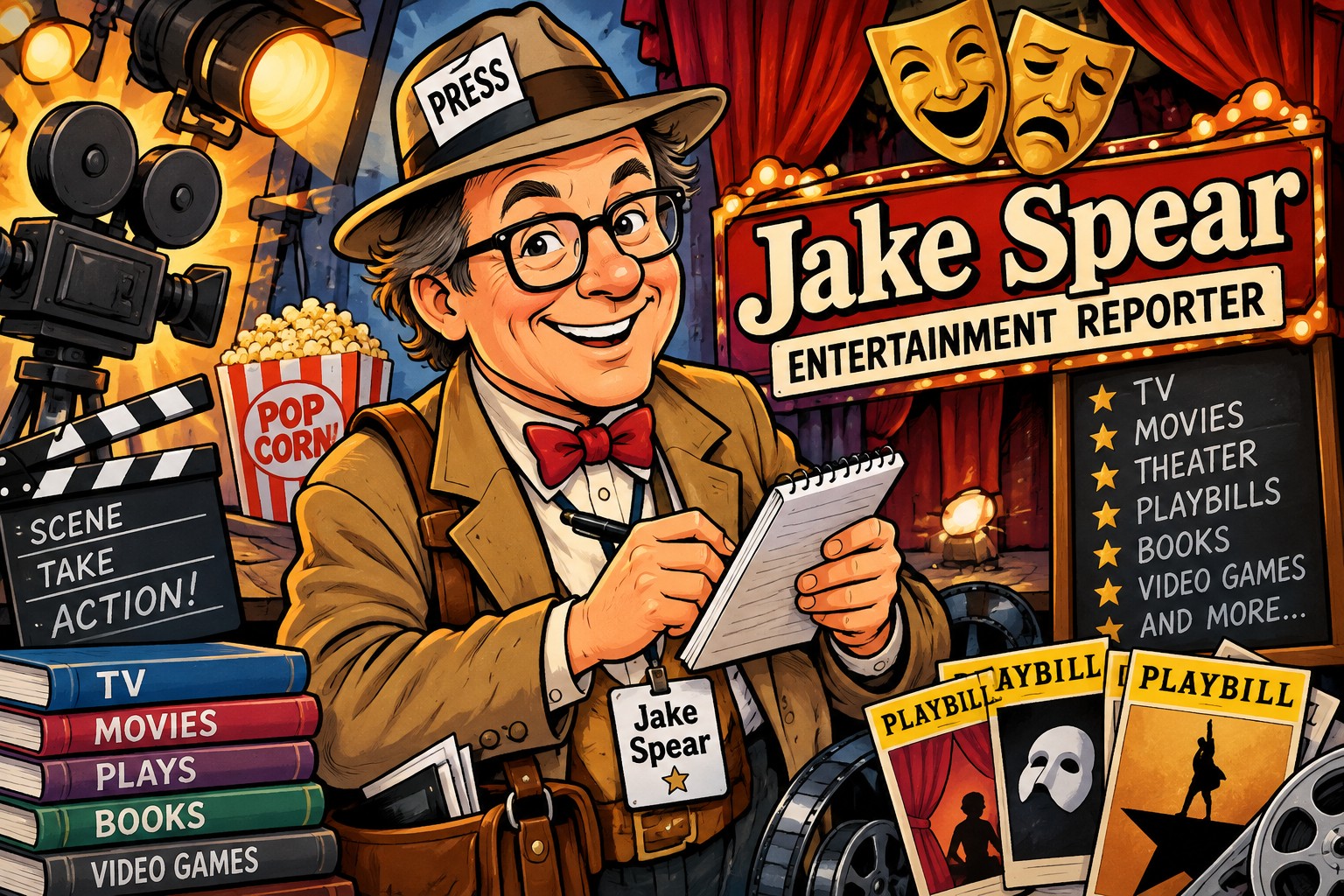Jake Spear, Opelika Daily News entertainment reporter (AI-generated illustration)